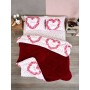 ETE HOMETEX ÇİFT KİŞİLİK LÜX WELSOFT YORGAN SETİ 195X215CM LOVE BORDO 8696474231946